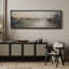 Rustic Countryside River Landscape Impressionistic Nature Scene, reproduction d'art sur toile-98042125-111176908