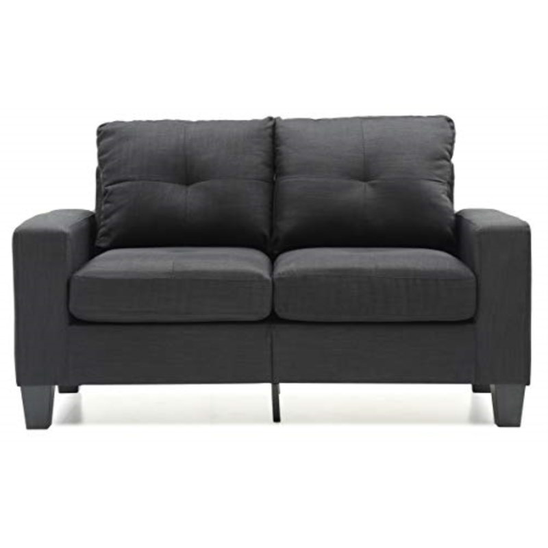 Vegas Upholstered 58'' Loveseat, Black Twill