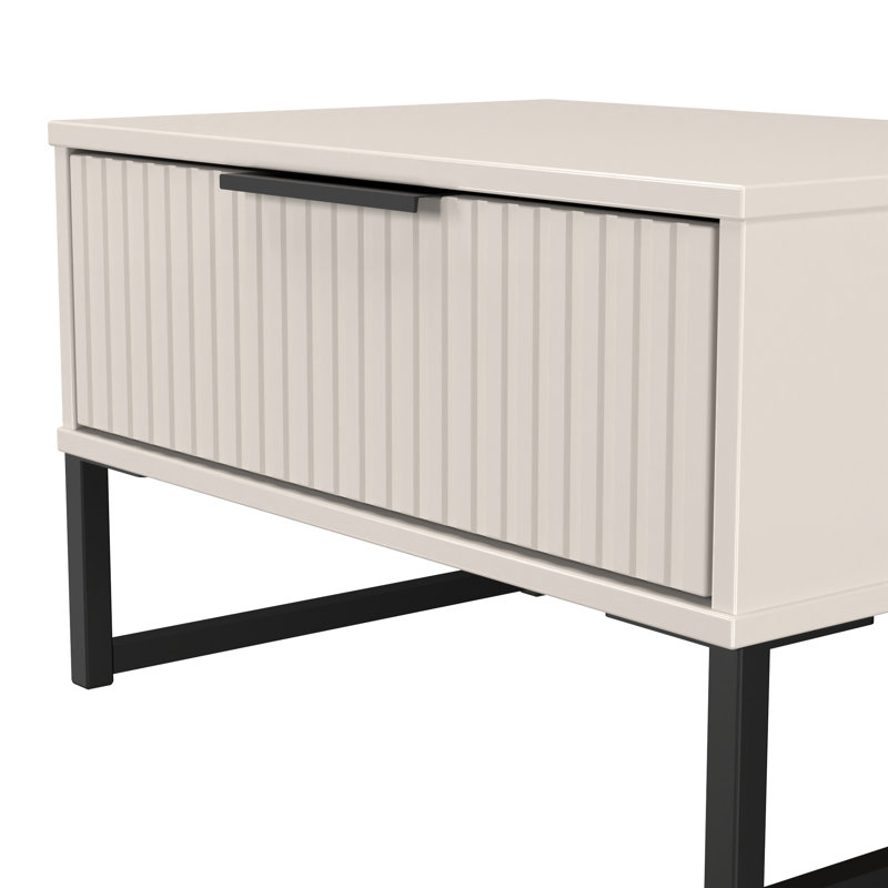Bernat End Table, Beige/Black