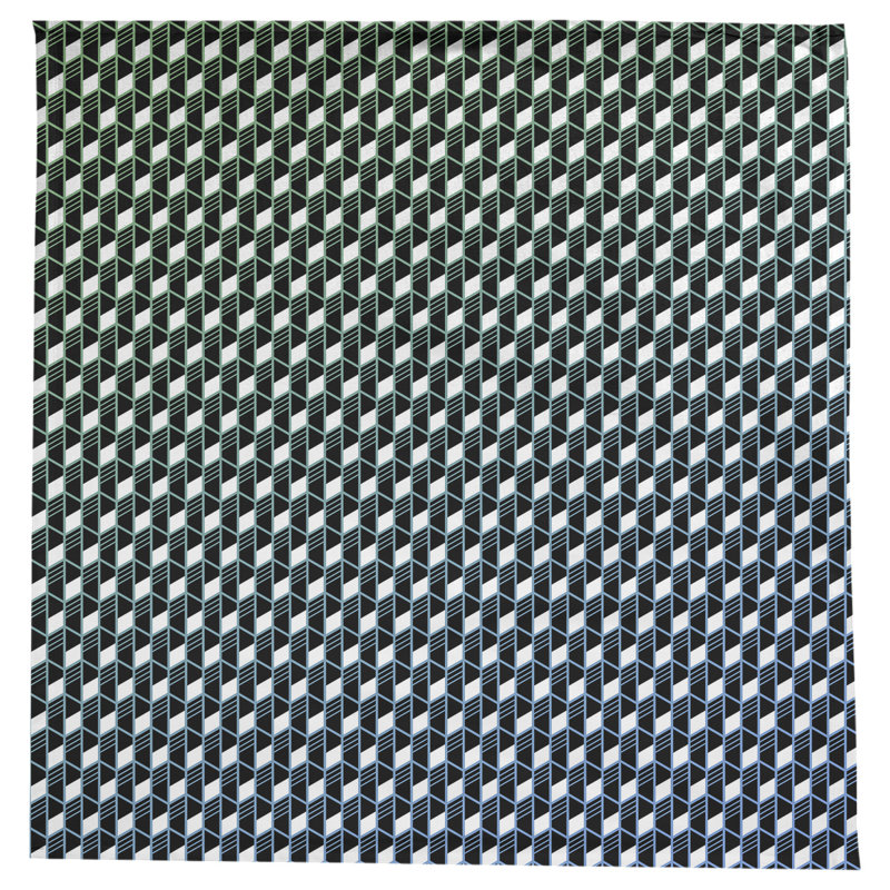 Nappe rayures géométriques Leffel, Vert / Bleu