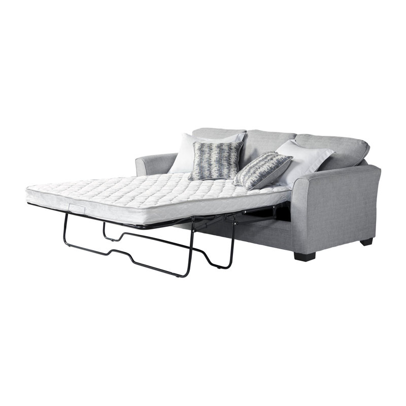 Canapé-lit à accoudoirs évasés 86,5 po Laquonda, 100% polyester gris clair