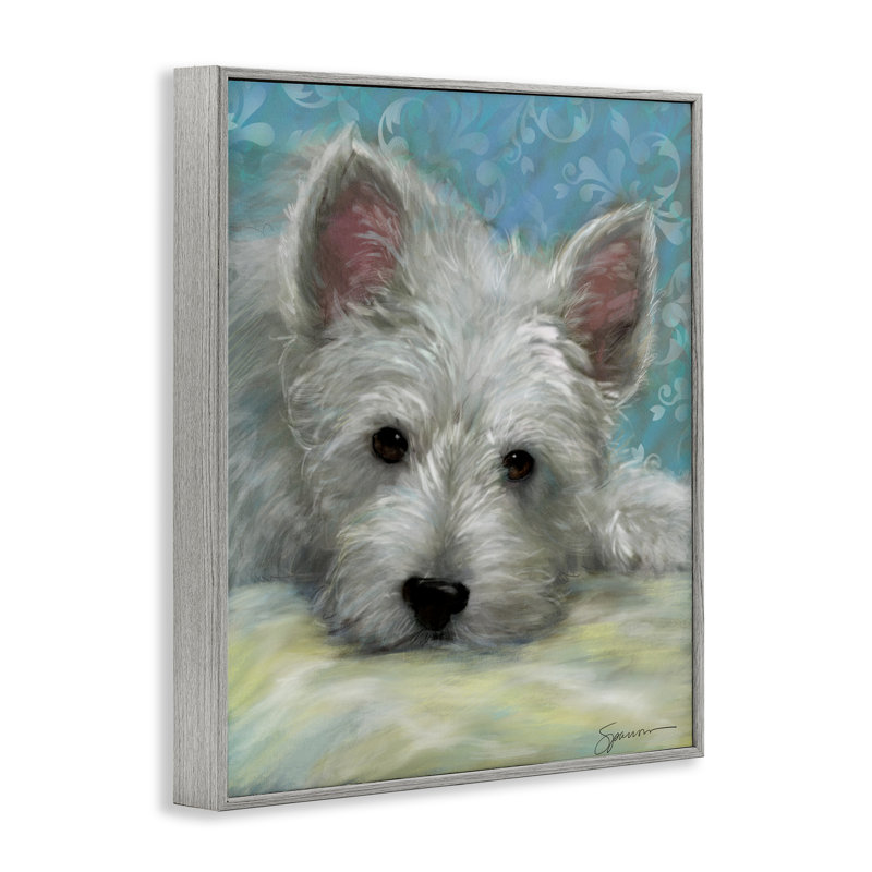 Lazy Day White Terrier, estampe numérique, conception de Mary Sparrow, Estampe numérique Farmhouse, 14" H x 11" W