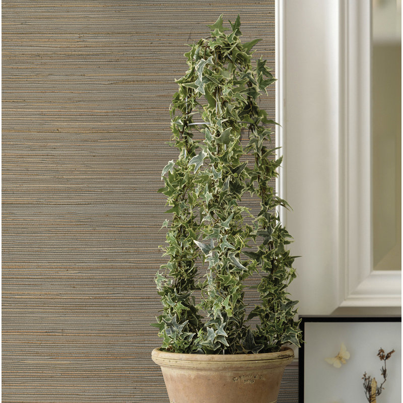 Loom Abstract Grass Cloth Wallpaper Roll, Neutral, 36" W x 24' L