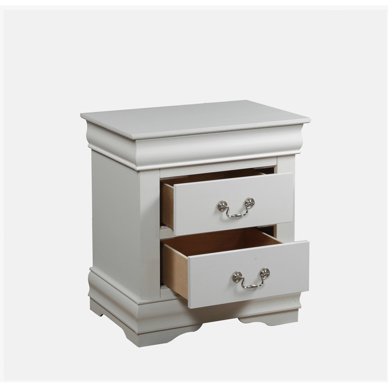 Louis Philippe white lacquer bedside table, White