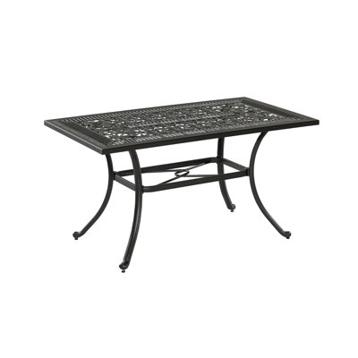 Wiggins Rectangular Metal Outdoor Dining Table - 140 cm W 80 cm D