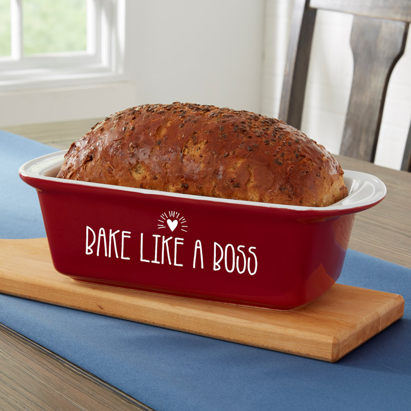 Made With Love Personalized Loaf Pan Red, Yes