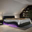 Structure de lit tapissier en similicuir avec éclairage DEL, connexion Bluetooth, massage par vibration du dossier-1479690089-1479690092