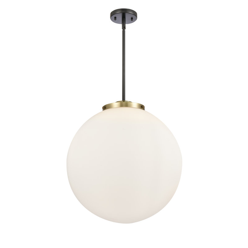 Luminaire suspendu sphère 3 lumières Frederick, H 19 po x l 18 po x P 18 po, Blanc, Noir