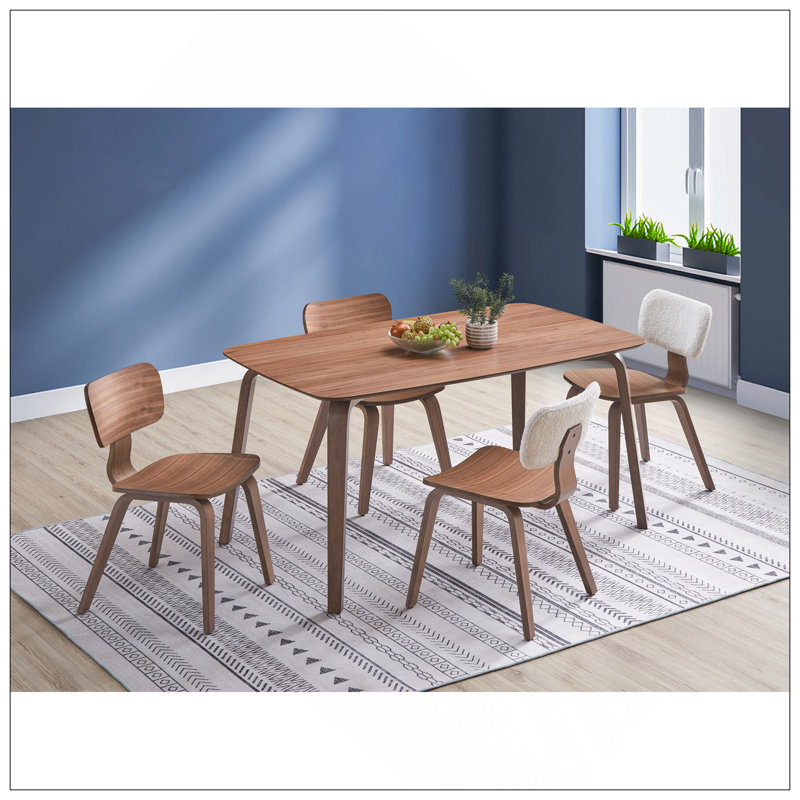 5Pcs Walnut Finish Dining Room Set