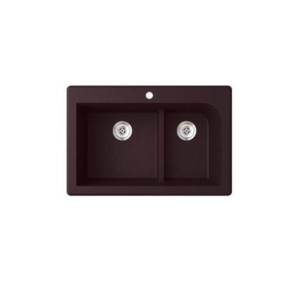 33'' L Double Bowl Granite Kitchen Sink