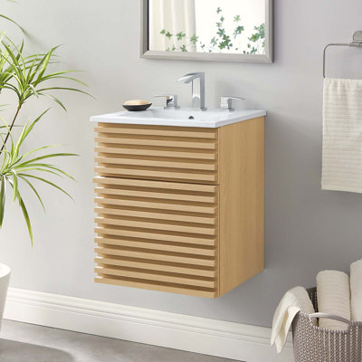 Meuble-lavabo mural 18 po Modway Render