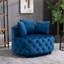 Chaises d'appoint | Fauteuil demi-tonneau de salon Mid-Century moderne | Velours bleu marine-395090339