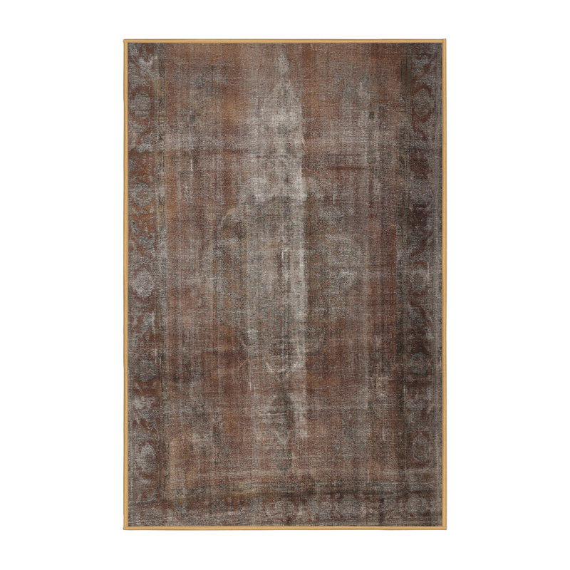 Tapis traditionnel 100% lavable à la machine 1892, Rectangle 7 pi x 9 pi