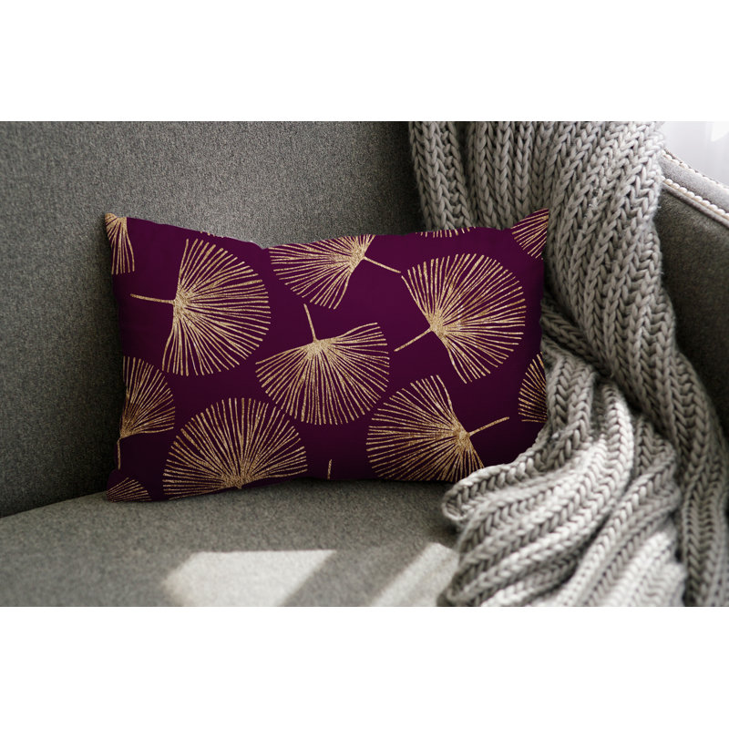 Coussin lombaire intérieur / extérieur Joba Dandilion, Mauve / or