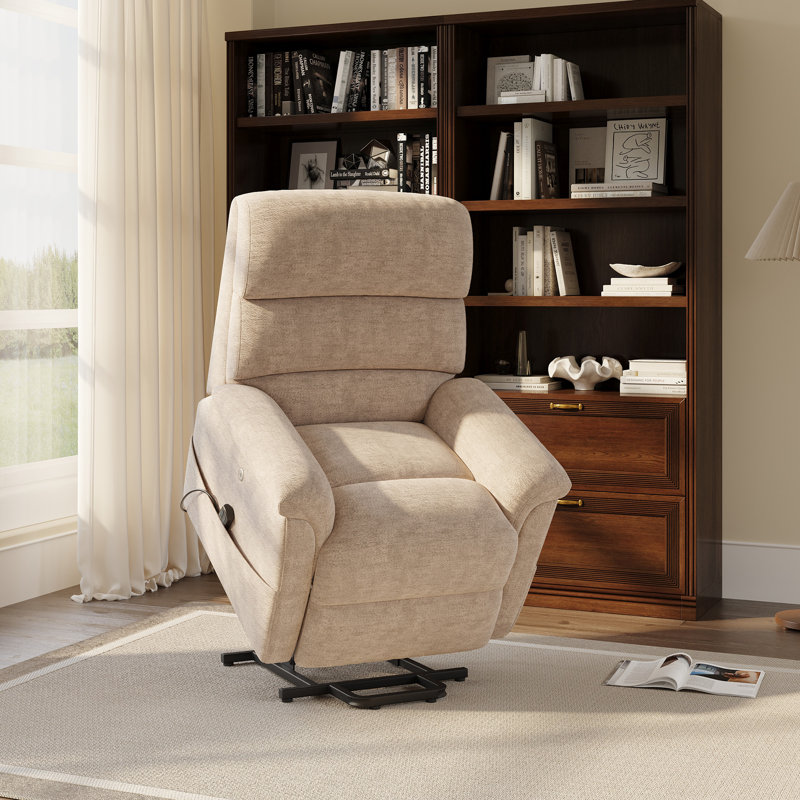 Electric Recliner Chair With Dual Motors, Vibration Massage, Heating, Assisted Lift, 270° Swivel, USB & Type-C Charging, Storage Pockets