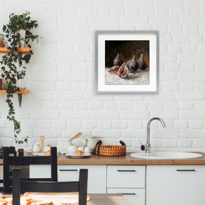Rustic Fig Still Life Framed Print Under Glass, design by Danhui Nai