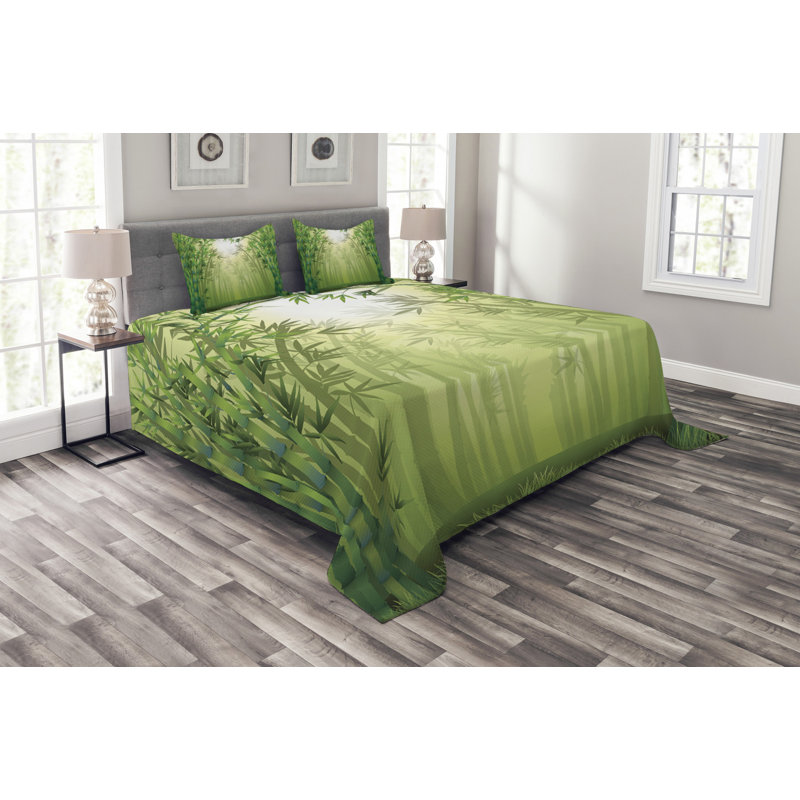 Mayna Bamboo Bedspread Set with Cushion Cover, 220 x 264 cm