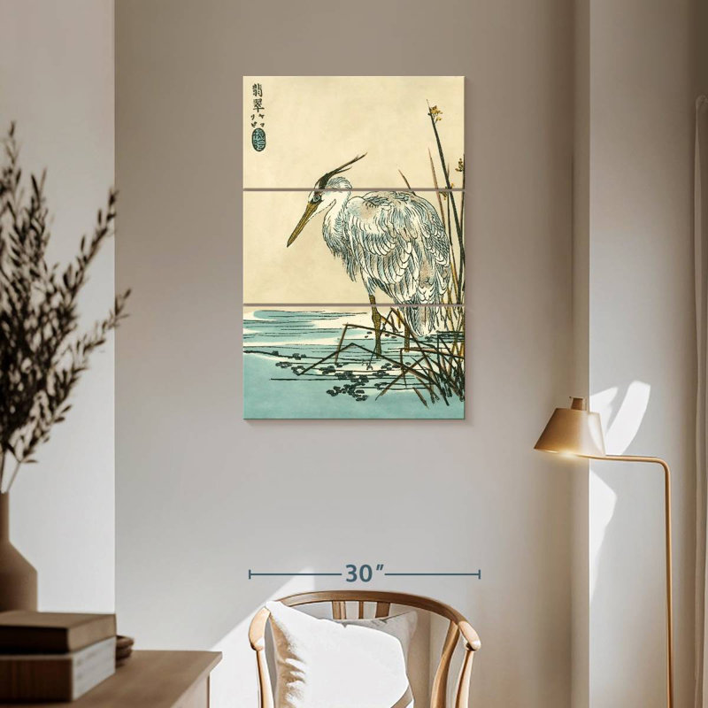 Brampt Oriental Crane I, 57" H x 36" W