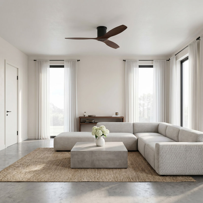 Rafaella 52'' Ceiling Fan, Dark Walnut, Midnight Black