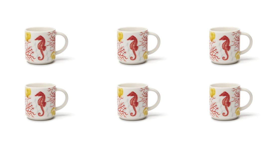 Excelsa set of 6 espresso cups Coral porcelain 10 cl