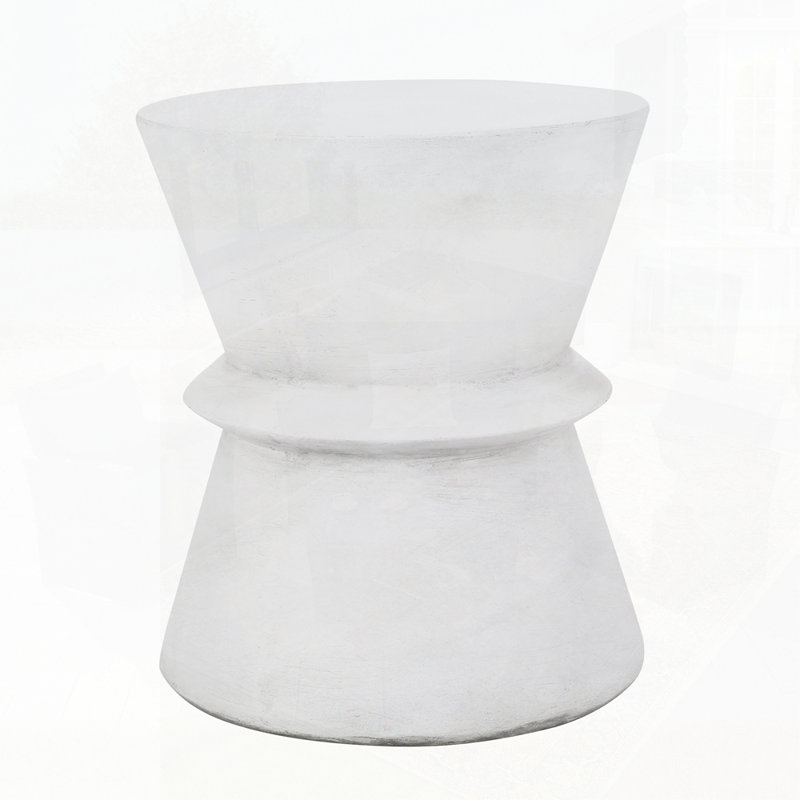 Outdoor Lightweight Concrete Side Table with Sleek Hourglass Design for Modern and Functional Decor