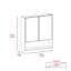 Armoire à miroir Jaspe, trois tablettes internes, une tablette ouverte, armoire à deux portes - noir-2133410106