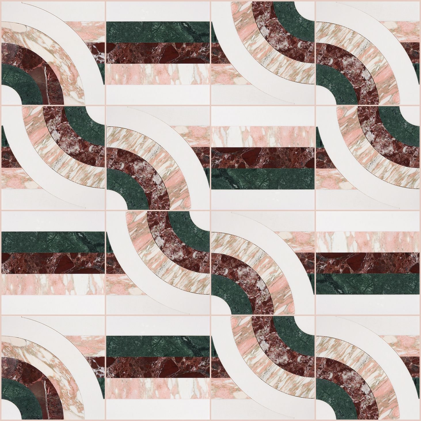 Elizabeth Sutton 2" x 12" Marble Tile, Passion