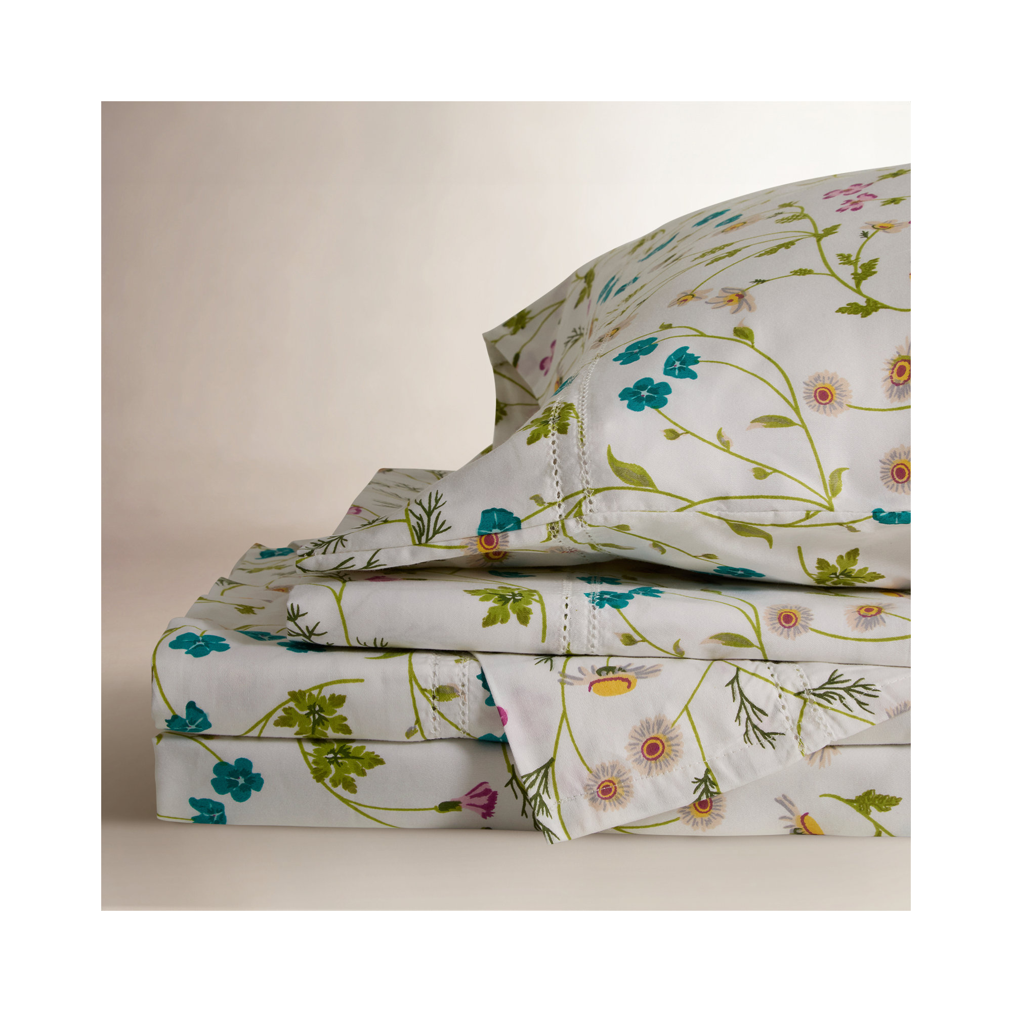 Bergina 100% Cotton Sheet Set, Queen Sheet Set with 2 Pillowcases
