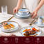 Service de table HomeVSS en porcelaine fine marbrée artisanale avec bordure dorée, 20 pièces pour 4 personnes-990580448