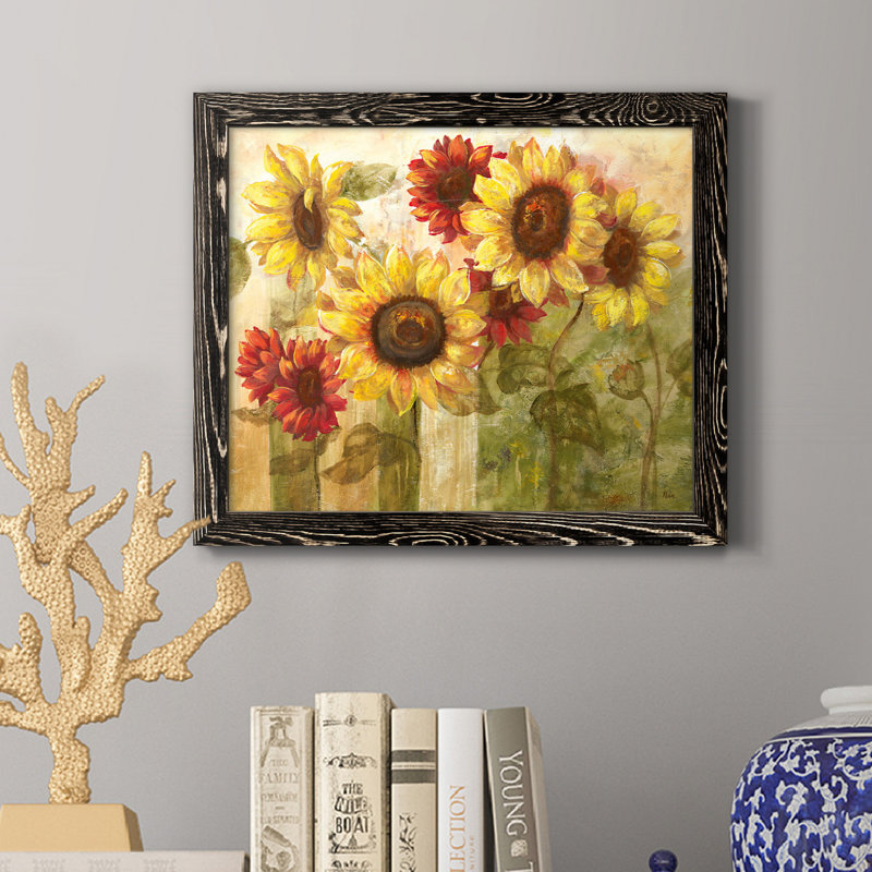 Tournesol délice - Cadre photo, reproduction d'art sur papier, H 20 po x l 17 po x P 1,5 po, Noir