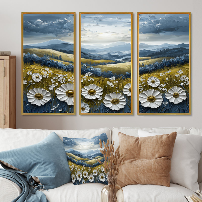 «Green Alpine Meadows Abstract Landscape II», ensemble de décorations murales, H 28 po x l 36 po x P 1 po