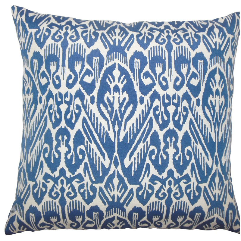 Coussin jyotika ikat, H 18 po x l 18 po x P 5 po, Indigo