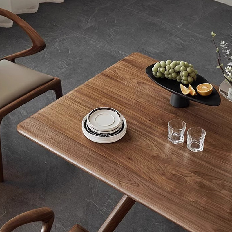 Ensemble de table de salle à manger en bois de noyer, H 29,53 po x L 70,87 po x l 35,43 po