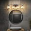 Luminaire de salle de bain moderne à 4 lumières avec abat-jour en cristal et finition durable, compatible avec les ampoules E26, installation facile-299085192