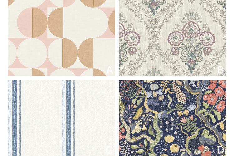 Modern, traditional, farmhouse, and boho wallpaper.