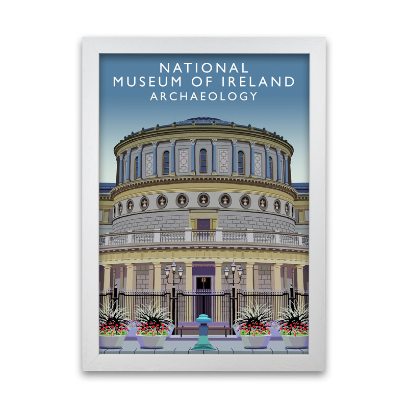 National Museum Of Ireland Archaeology by Richard O'Neill - Single Picture Frame Print, 84.1 cm H x 59.4 cm W x 3 cm D, White