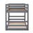 Gray Twin Over Bunk Bed With , Solid Pine Legs, Full - Length Guardrail For Security, Space Saving Small Bedrooms, Slat Kit Included Frame Stability, , Functional In Limited Spaces, Fits Mattresses