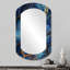 Miroir mural bleu et or abstrait en marbre V - Abstract-107247654
