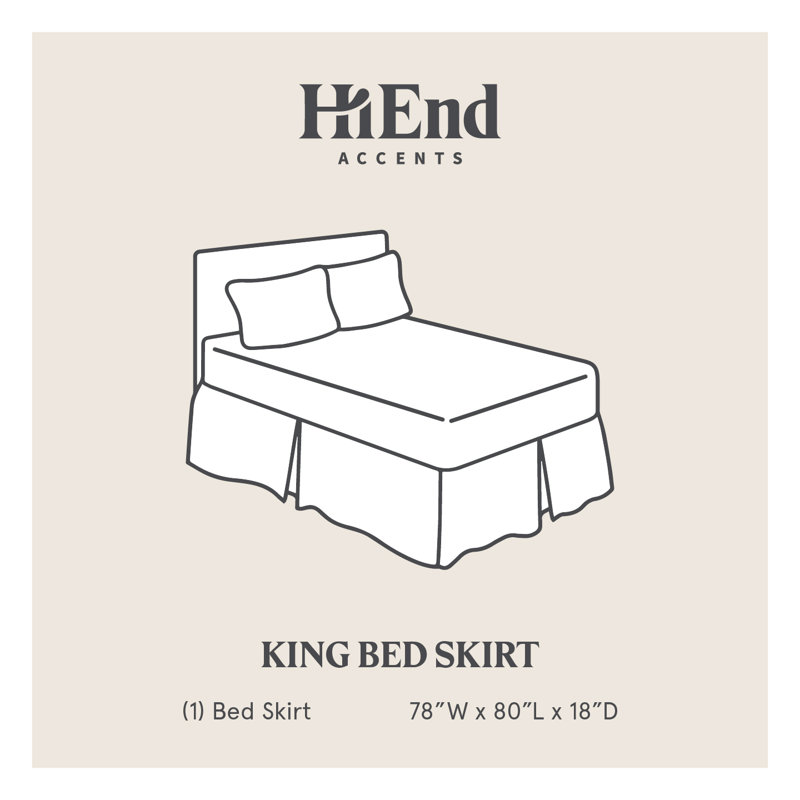 Hera Washed Linen Tailored Modern Rustic Chic 18 inch Bed Skirt, Light Tan, King