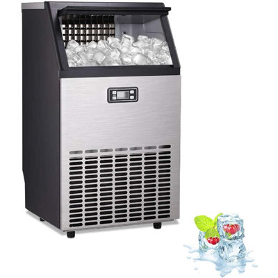 KELIVOL 100 Lb. Daily Production Cube Clear Ice Freestanding Ice Maker