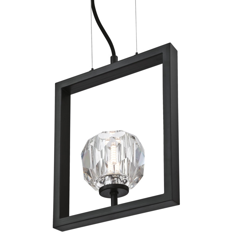 1 - Light Geometric Pendant, Matte Brushed Gunmetal