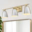 Luminaire de salle de bain Modern Farmhouse Gold - 3 lumières blanc pour miroir, salle de bain principale, vestiaire
