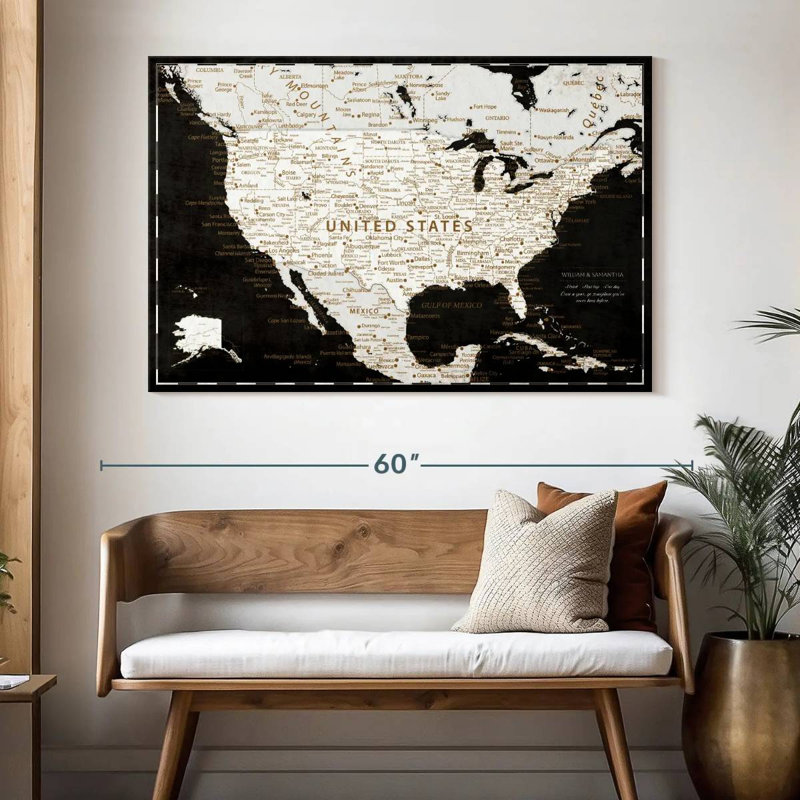Épinglette personnalisée sur fond noir Ameere USA, H 34 po x l 51 po, Oui