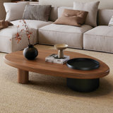 Table basse à rangement caché en bois massif 47,2 po avec 3 pieds Belrose