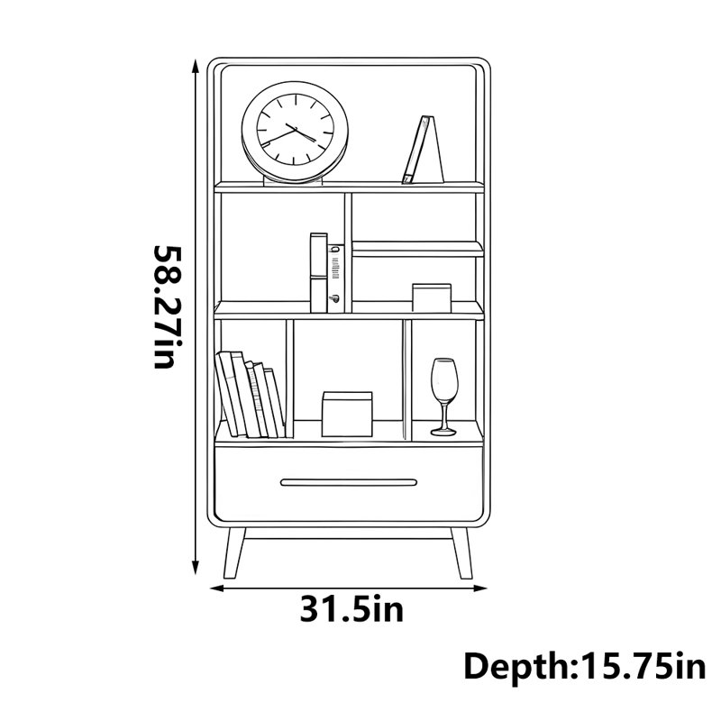 High quality solid wood bookcase