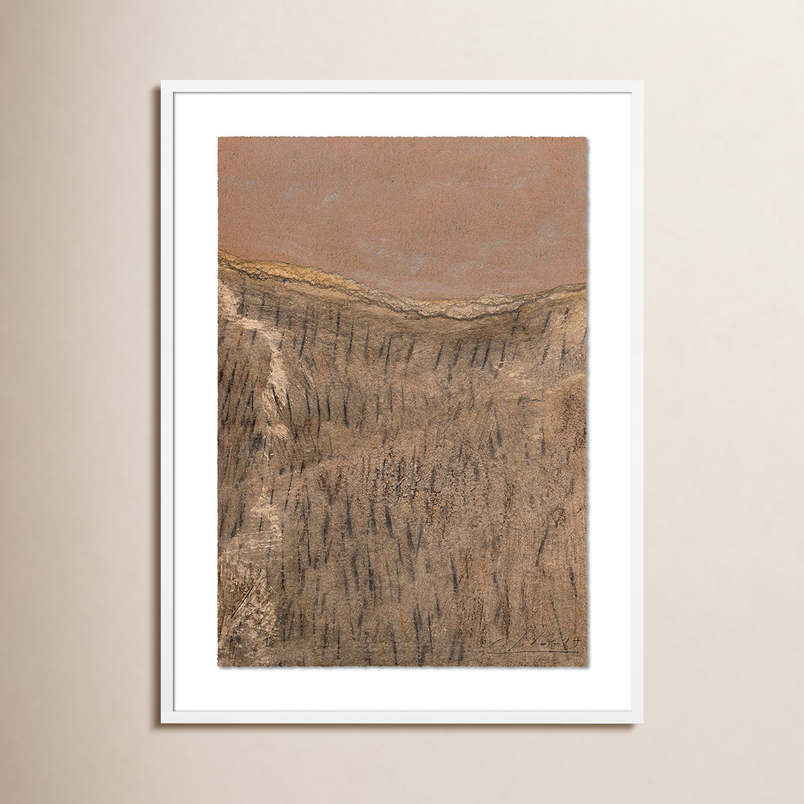 No. 18 Print by Valeria Sidanez, 32" H x 24" W, White Maple Paper Single Picture Framed