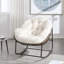 Fauteuil inclinable blanc à bascule, confortable pour la véranda, le jardin, le fauteuil d'extérieur blanc, le patio