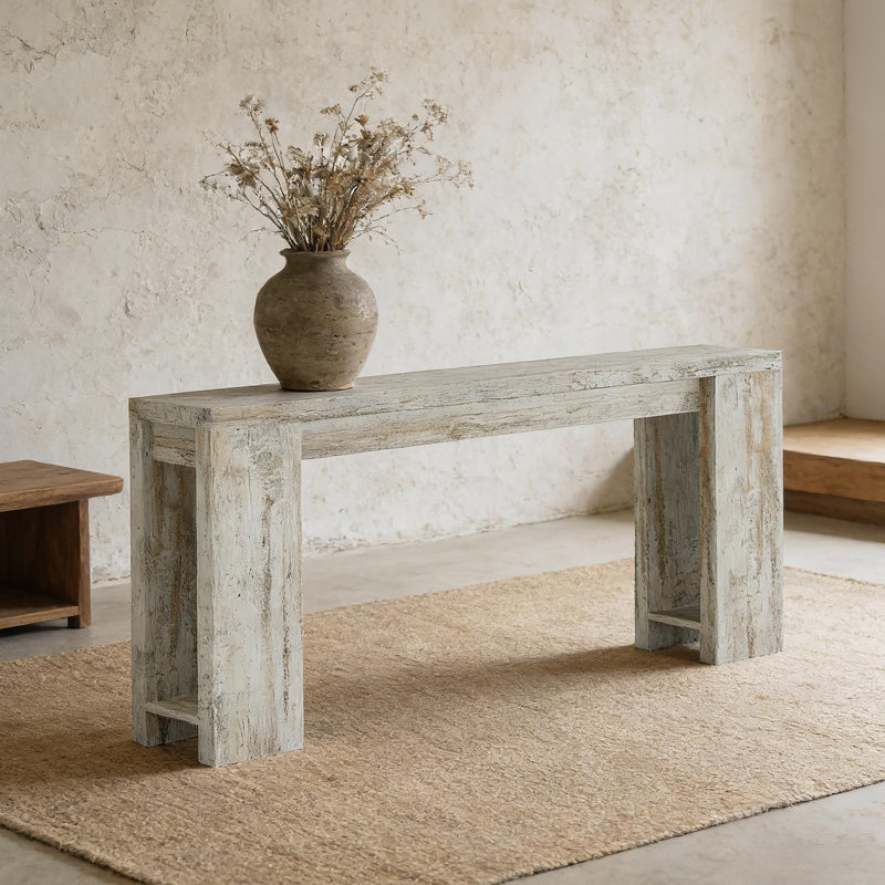 Table d'entrée en bois, console, canapé, Blanc