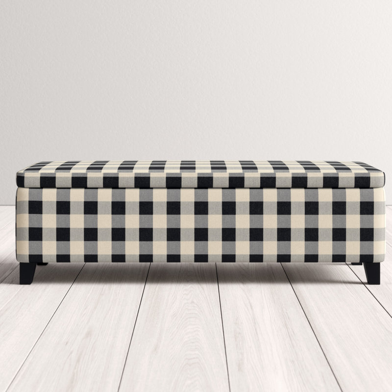 Banc de rangement rembourré Schmit, 16.25" H x 51.25" W x 17.50" D, Checkerboard