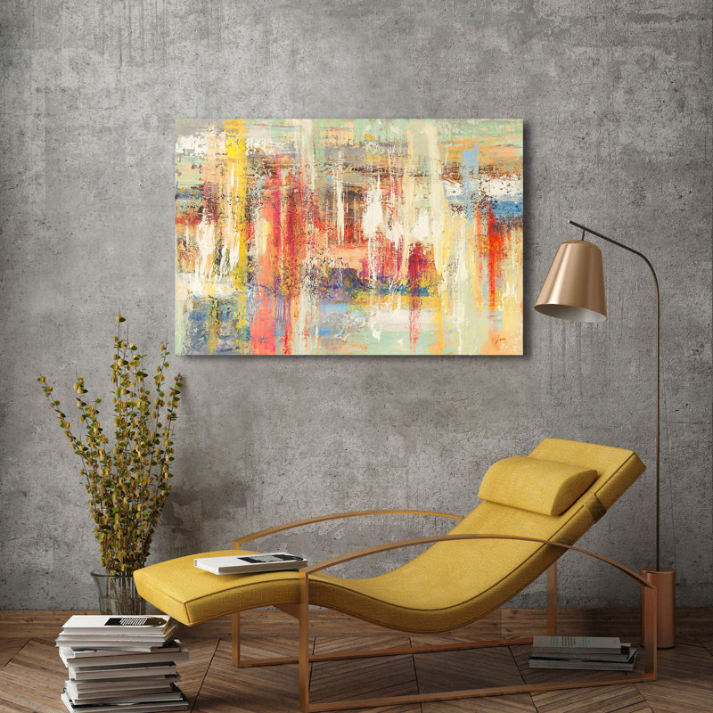 3LA6254 Reflected Colours by Lucas - Wrapped Canvas Painting, 70cm H x 100cm W x 4cm D